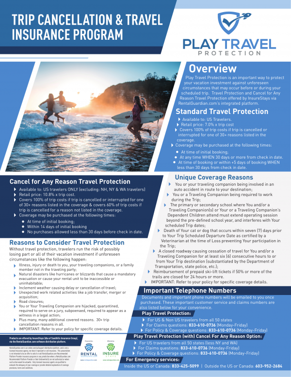 travel insurance for vacation house rentals